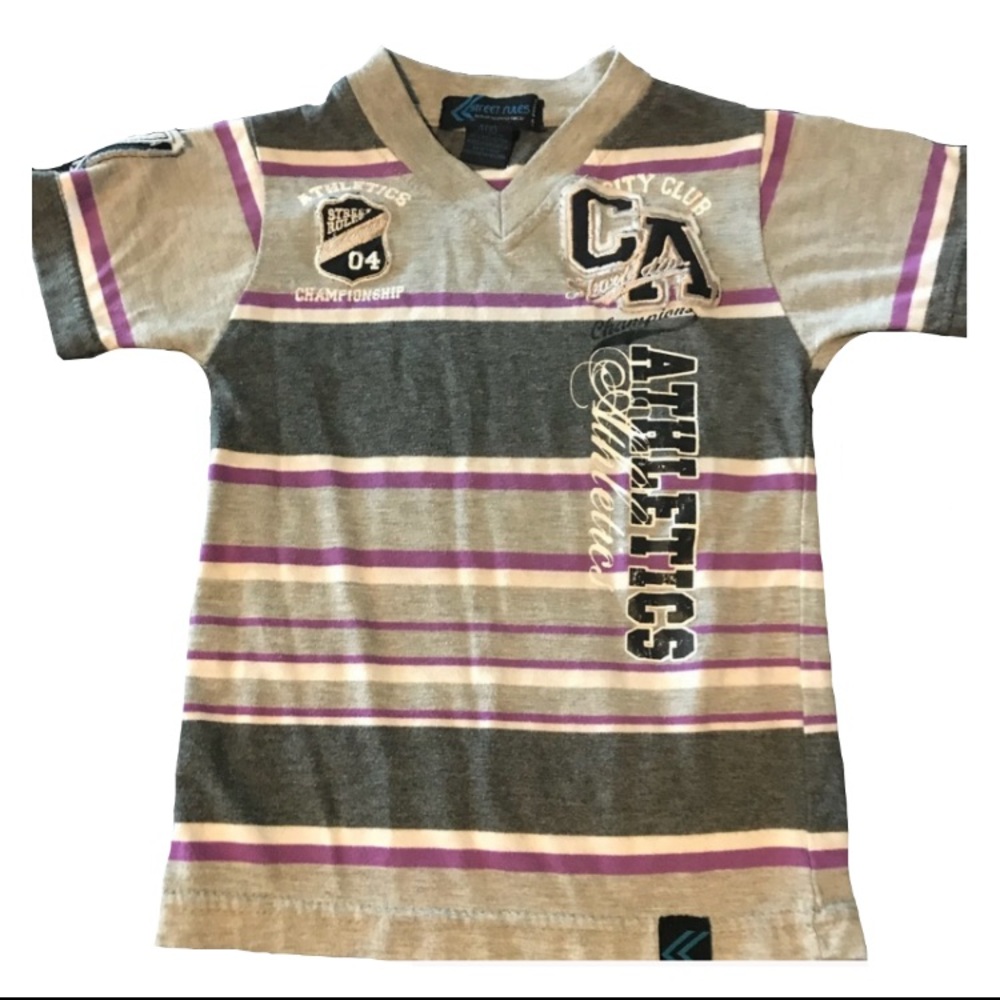 Boys Athletic Printed Stripped Shirt Size 4(S)